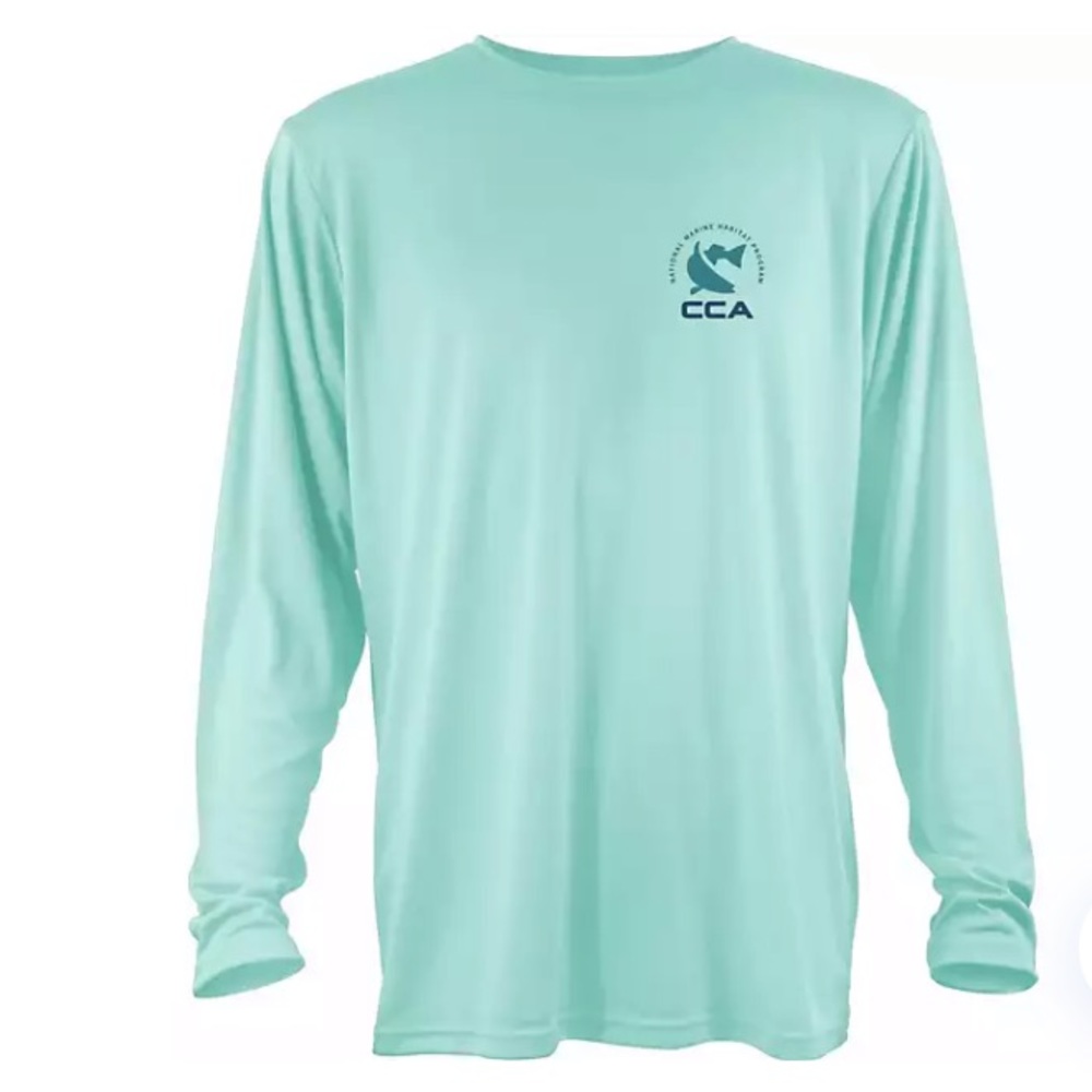 CCA Men’s Habitat Long Sleeve Graphic T-Shirt Beach Glass Coastal Fishing Shirt
